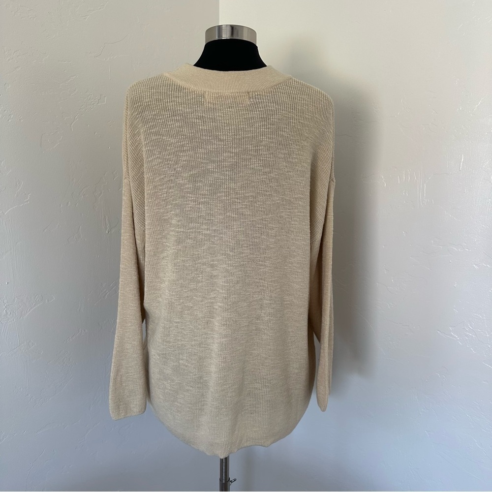 Free People Beach Tan Knit Oversize Sweater Size M - Picture 6 of 11
